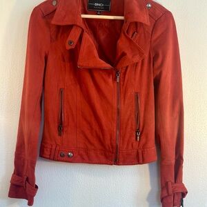 Blanc Noir Women's Vibrant Red Leather Jacket
